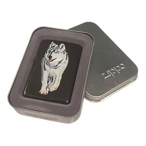 Genuine ZIPPO Wolf 769 Black Ice with Metal Case